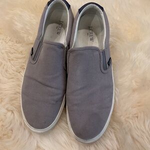 J Crew Factory Canvas Slide On Sneakers Gray